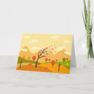 Cartes Pour Fêtes Annuelles Paysage des arbres d'automne