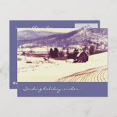 Cartes Pour Fêtes Annuelles Paysage d'hiver (Devant / Derrière)