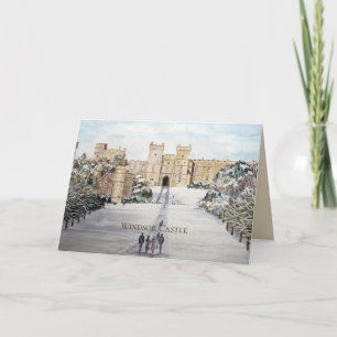 Cartes Pour Fêtes Annuelles Paysage d'hiver au château de Windsor