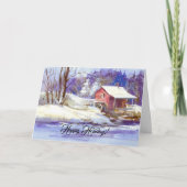 Cartes Pour Fêtes Annuelles Paysage d'hiver heureux (Devant)