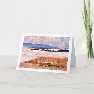 Cartes Pour Fêtes Annuelles Paysage hivernal de la maison Idaho, Noël