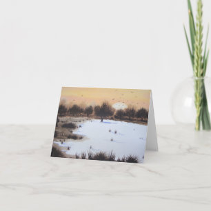Cartes Pour Fêtes Annuelles Paysage hivernal de la neige pour Noël