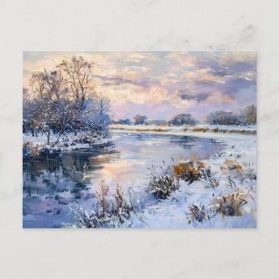 Cartes Pour Fêtes Annuelles Paysage hivernal de la rivière Havel