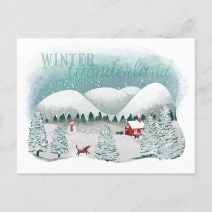 Cartes Pour Fêtes Annuelles Paysage hivernal féerique