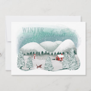 Cartes Pour Fêtes Annuelles Paysage hivernal féerique