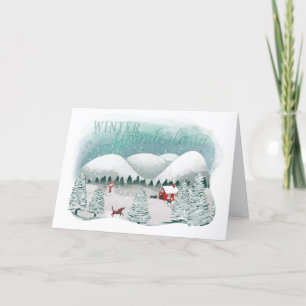 Cartes Pour Fêtes Annuelles Paysage hivernal féerique