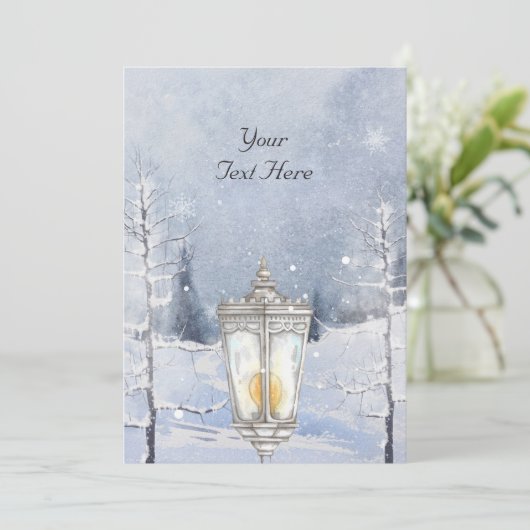 Cartes Pour Fêtes Annuelles Paysage hivernal forêt enneigée (Debout devant)