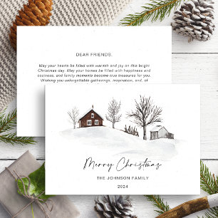 Cartes Pour Fêtes Annuelles Paysage hivernal monochrome de Noël non photo