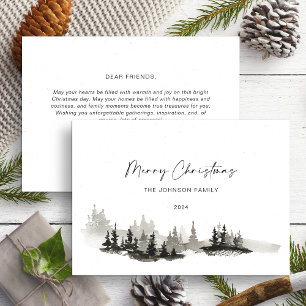 Cartes Pour Fêtes Annuelles Paysage hivernal monochrome de Noël non photo