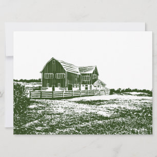 Cartes Pour Fêtes Annuelles Paysage rural maison de ferme de style coupe
