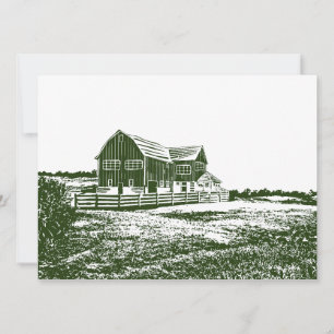 Cartes Pour Fêtes Annuelles Paysage rural maison de ferme de style coupe