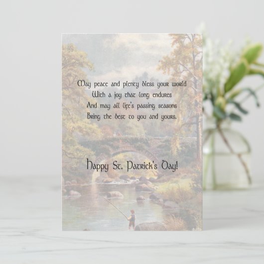 Cartes Pour Fêtes Annuelles Paysage rustique St. Patrick's Day Irlandais Bénéd (Debout devant)