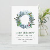 Cartes Pour Fêtes Annuelles Paysage Wreath Holiday Salutation d'entreprise (Debout devant)