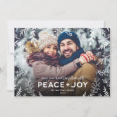 Cartes Pour Fêtes Annuelles Peace and Joy Botanical Overlay Photo (Devant)