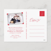 Cartes Pour Fêtes Annuelles Peace And Joy Moderne Calligraphie Rouge Script Ph (Dos)