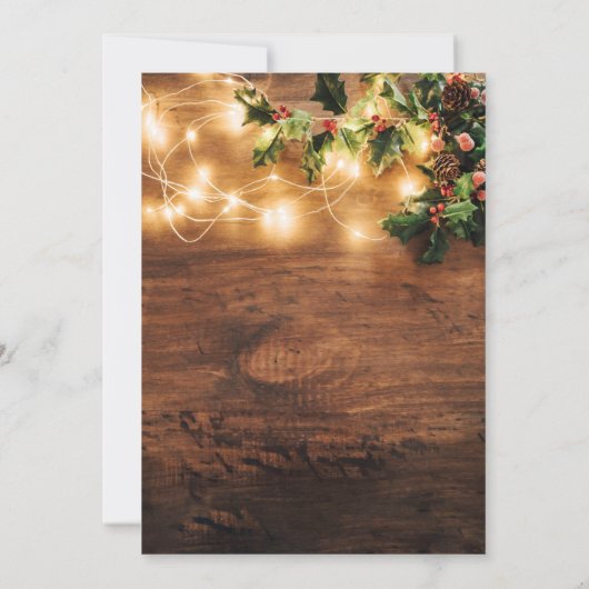 Cartes Pour Fêtes Annuelles Peace and Love Rustic Country String Lumières Phot (Dos)