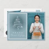 Cartes Pour Fêtes Annuelles Peace Cheer Joy Sparkling Christmas Tree Business (Devant / Derrière)