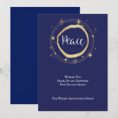 Cartes Pour Fêtes Annuelles Peace Corporate Blue Professional (Devant / Derrière)