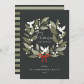 Cartes Pour Fêtes Annuelles Peace Doses et bow Joyeux Noël (Devant / Derrière)