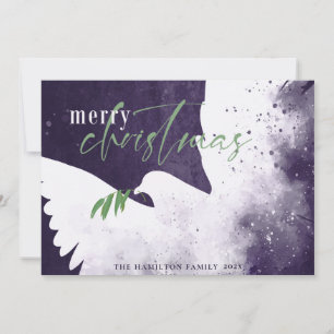 Cartes Pour Fêtes Annuelles Peace Dove Deep Purple Joyeux Noël