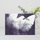 Cartes Pour Fêtes Annuelles Peace Dove Joyeux Noël Profond violet (Debout devant)