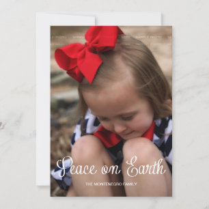 Cartes Pour Fêtes Annuelles Peace Earth Kid Christmas Holiday Photo Full Bleed