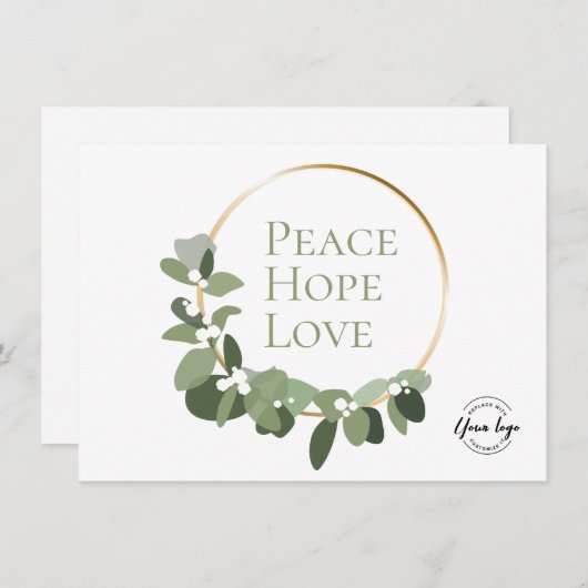 Cartes Pour Fêtes Annuelles Peace hope love green wath business logo (Devant / Derrière)