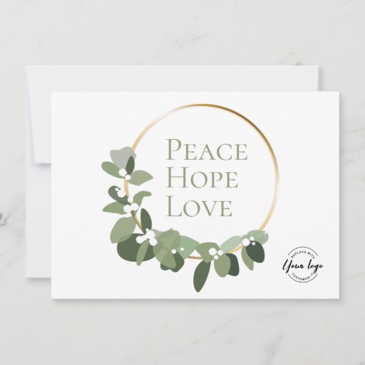 Cartes Pour Fêtes Annuelles Peace hope love green wath business logo (Devant)
