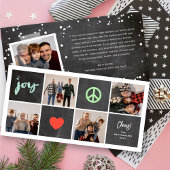 Cartes Pour Fêtes Annuelles Peace Jove Love Chalkboard Carrés Simple 4 Photo