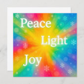 Cartes Pour Fêtes Annuelles Peace Joy Light (Devant / Derrière)