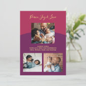 Cartes Pour Fêtes Annuelles Peace joy love moderne simple photo collage (Debout devant)
