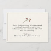 Cartes Pour Fêtes Annuelles Peace Love and Joy Winter Bouquet (Dos)