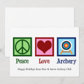 Cartes Pour Fêtes Annuelles Peace Love Archery Noël mignon (Devant / Derrière)