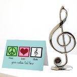 Cartes Pour Fêtes Annuelles Peace Love Choir Cute Custom Chorale Noël<br><div class="desc">Cartes de Noël personnalisées du Choeur avec un signe de paix,  un coeur,  et une clé trible sur une équipe musicale. Une belle carte pour un metteur en scène ou chanteur de chorale.</div>