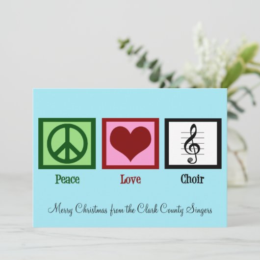Cartes Pour Fêtes Annuelles Peace Love Choir Cute Custom Chorus Noël (Debout devant)
