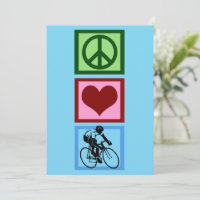 Peace Love Cyclist Cute Blue Cyclist