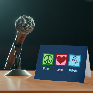 Cartes Pour Fêtes Annuelles Peace Love Debate Team