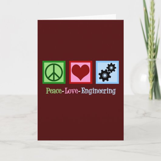 Cartes Pour Fêtes Annuelles Peace Love Engineering Red Christmas Engineer (Devant)