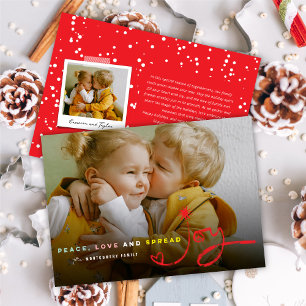 Cartes Pour Fêtes Annuelles Peace Love Et Propager Joy Typography Photo Modern