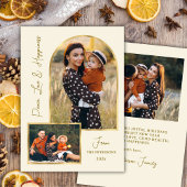 Cartes Pour Fêtes Annuelles Peace Love Hapiness Script Gold Arch 3 Photo 