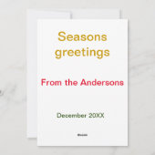 Cartes Pour Fêtes Annuelles Peace Love Harmony or rouge vert (Dos)