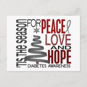 Cartes Pour Fêtes Annuelles Peace Love Hope Christmas Holiday Diabetes