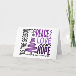 Cartes Pour Fêtes Annuelles Peace Love Hope Christmas Pancreatic Cancer