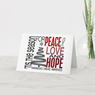 Cartes Pour Fêtes Annuelles Peace Love Hope Christmas Parkinson maladie