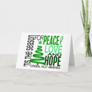 Cartes Pour Fêtes Annuelles Peace Love Hope Noël Vacances Cérébral Palsy