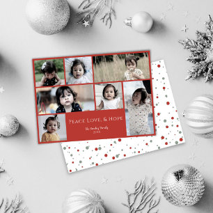 Cartes Pour Fêtes Annuelles Peace Love Hope Photo Christmas Holiday Card
