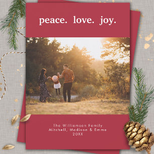 Cartes Pour Fêtes Annuelles Peace Love Joie de Noël Appartement de vacances