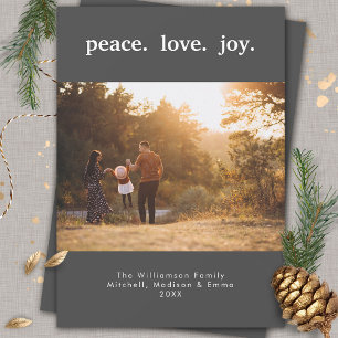 Cartes Pour Fêtes Annuelles Peace Love Joie de Noël Appartement de vacances