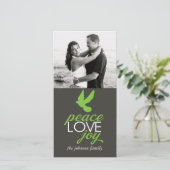 Cartes Pour Fêtes Annuelles Peace Love Joy (Debout devant)