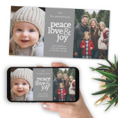 Cartes Pour Fêtes Annuelles Peace Love Joy - 2 Photo - Points Gris